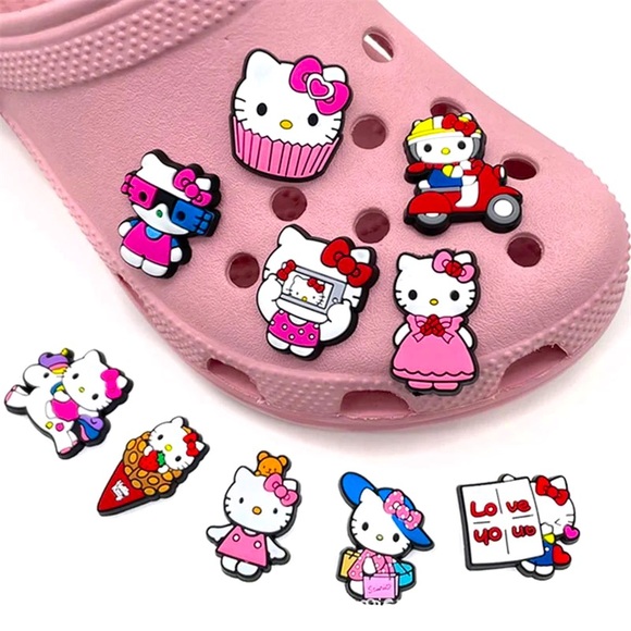 Crocs Hello Kitty Shoe Charms (10 Pieces / Lot) - Random Selection - NWOT. - Picture 1 of 4